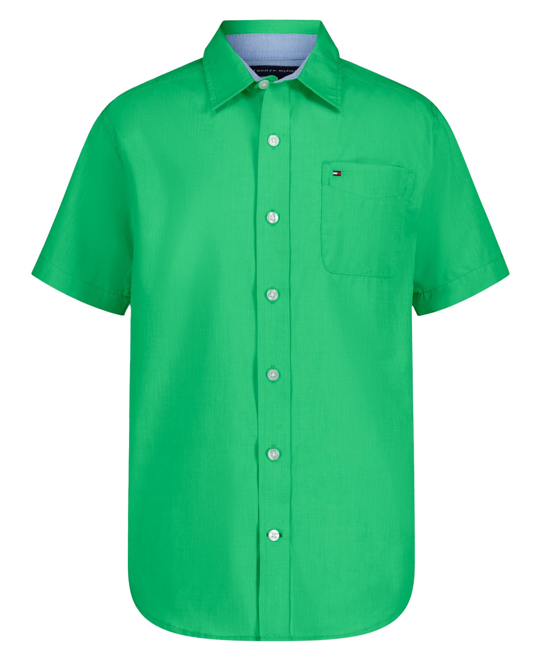 Tommy Hilfiger Boy's Short Sleeve Blue Skies Plaid Shirt (Big Kids)